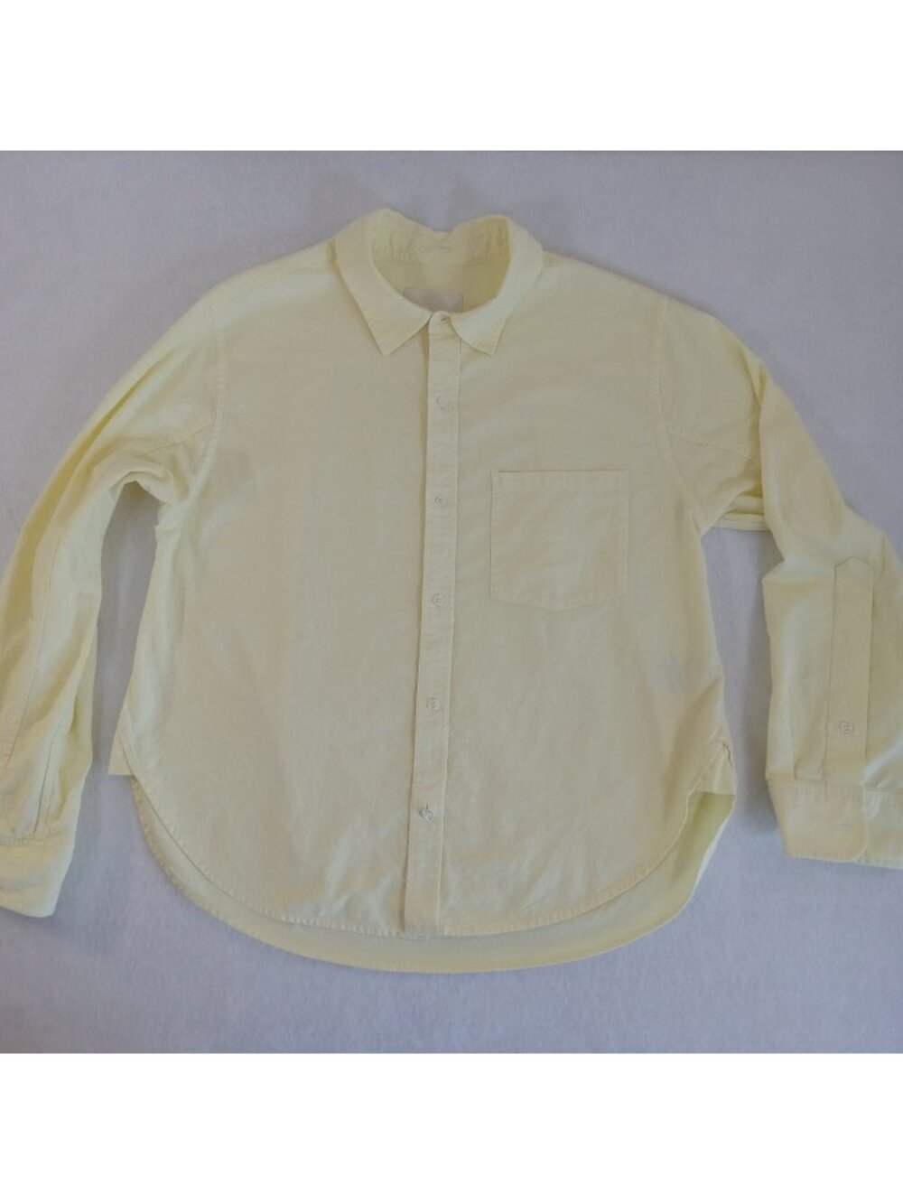 Citizens of Humanity Women's Pale Yellow Button Down Shirt Blouse LARGE Brushed